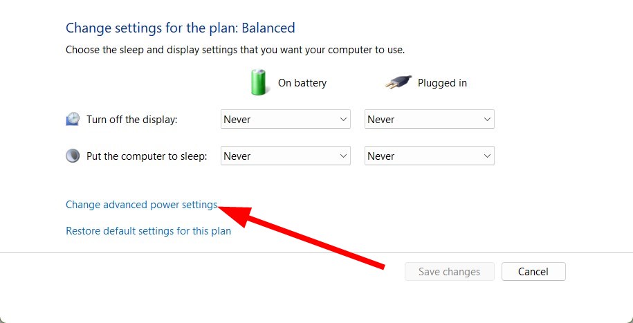 Диалог выбора параметров питания