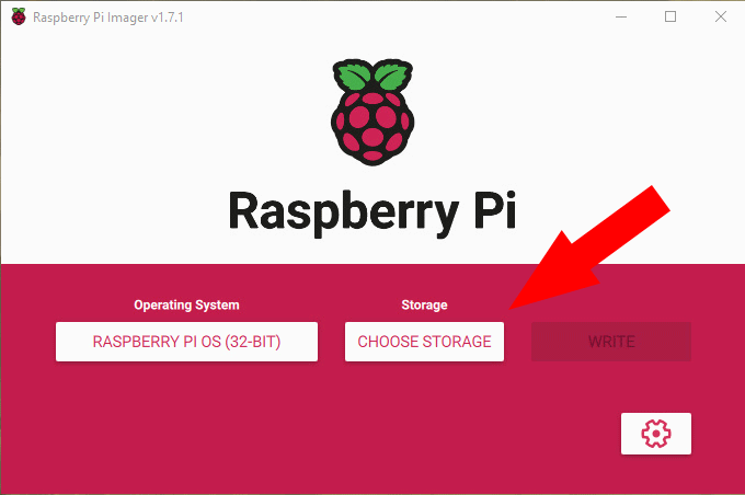 Raspberry Pi Imager: выбор хранилища
