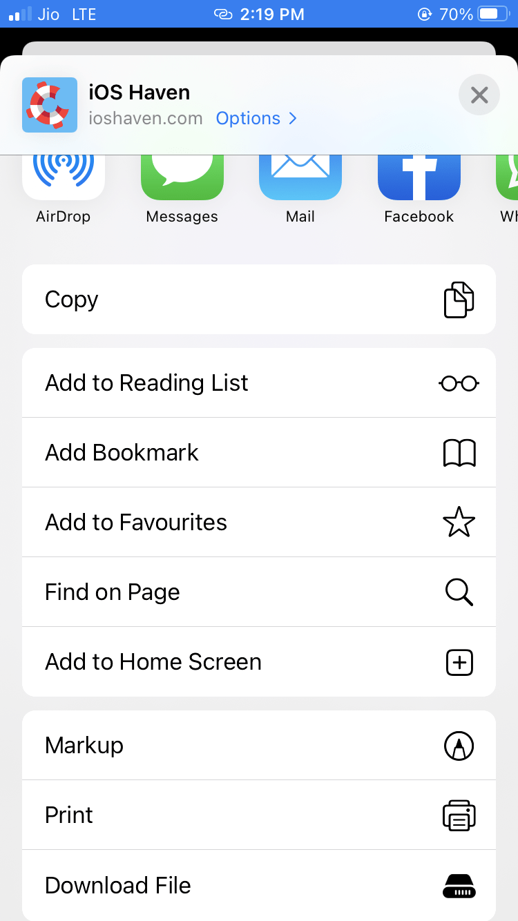 Нажмите на значок «поделиться» и выберите «Добавить на экран «Домой»»