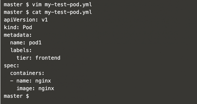 Создание тестового Pod с меткой tier: frontend