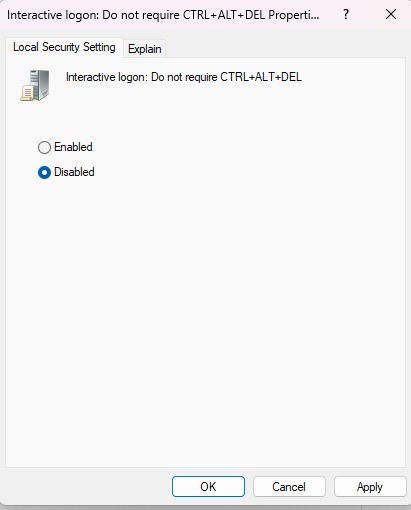 Установка значения политики в редакторе групповой политики.