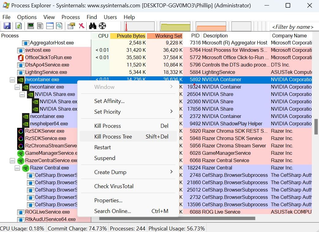 Image of Process Explorer Options
