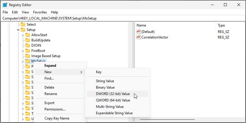 Создание параметра реестра AllowUpgradeWithUnsupportedTPMorCPU
