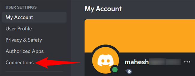 Выберите «Подключения» в левой боковой панели.