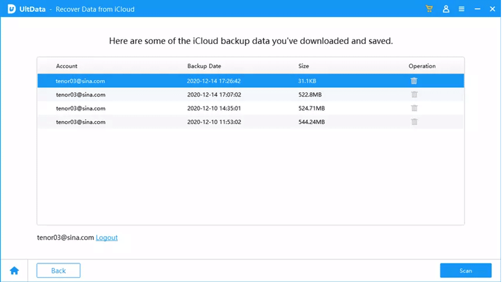 Просмотр данных iCloud перед восстановлением
