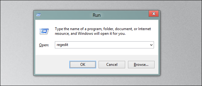 Окно Запуск и команда regedit