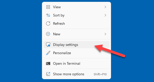 Переход в настройки дисплея Windows