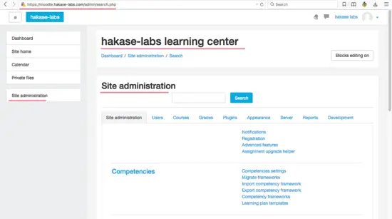 Administration du site Moodle