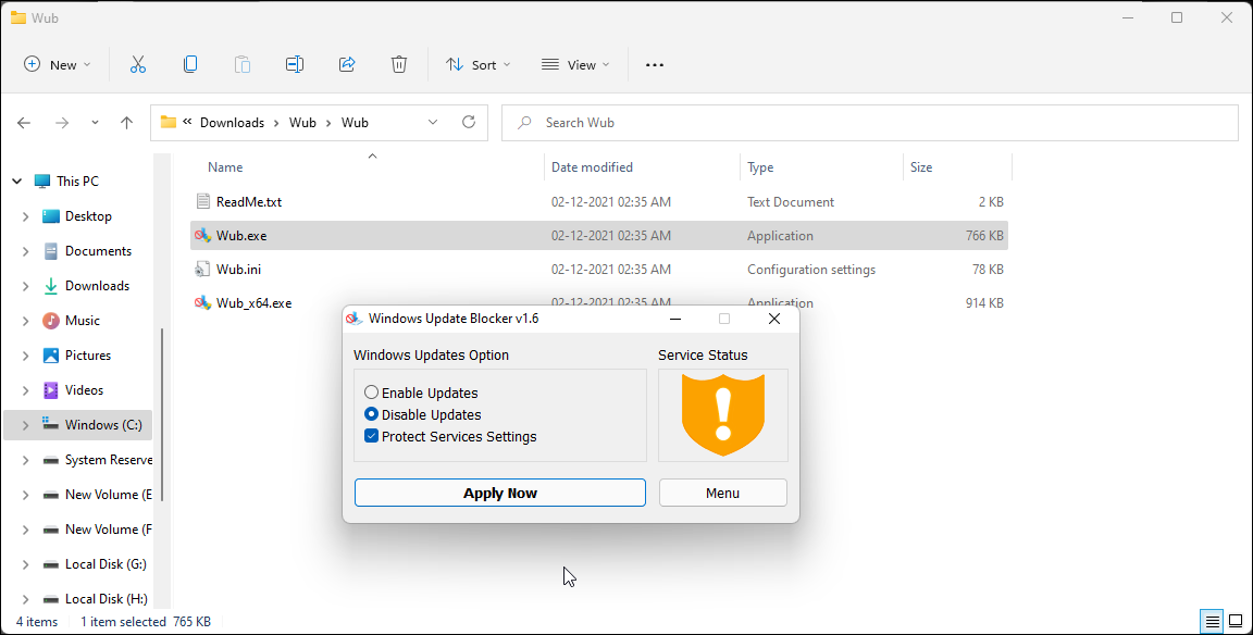 инструмент блокировки обновлений Windows 11