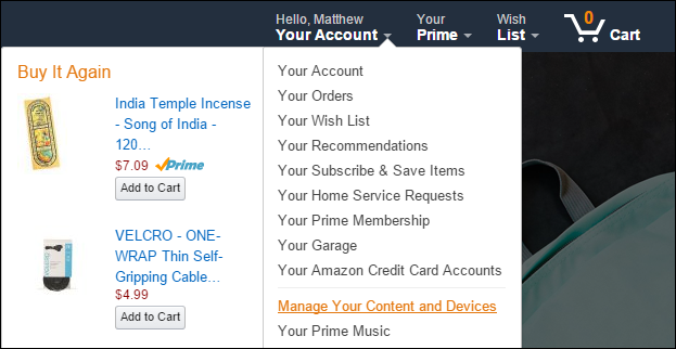 Страница входа Amazon