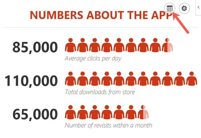 Иконка данных для выбора диапазона в People Graph