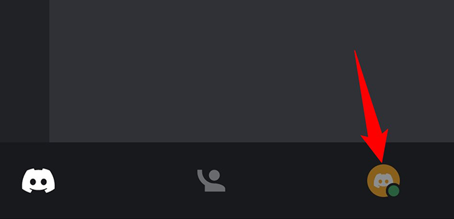 Нажмите на значок профиля внизу.