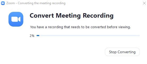 Процесс конвертации записи встречи