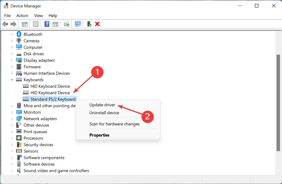Обновление драйвера клавиатуры