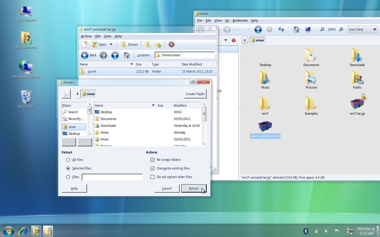 Архив резервной копии win7-uninstall.tar.gz с папкой .gconf
