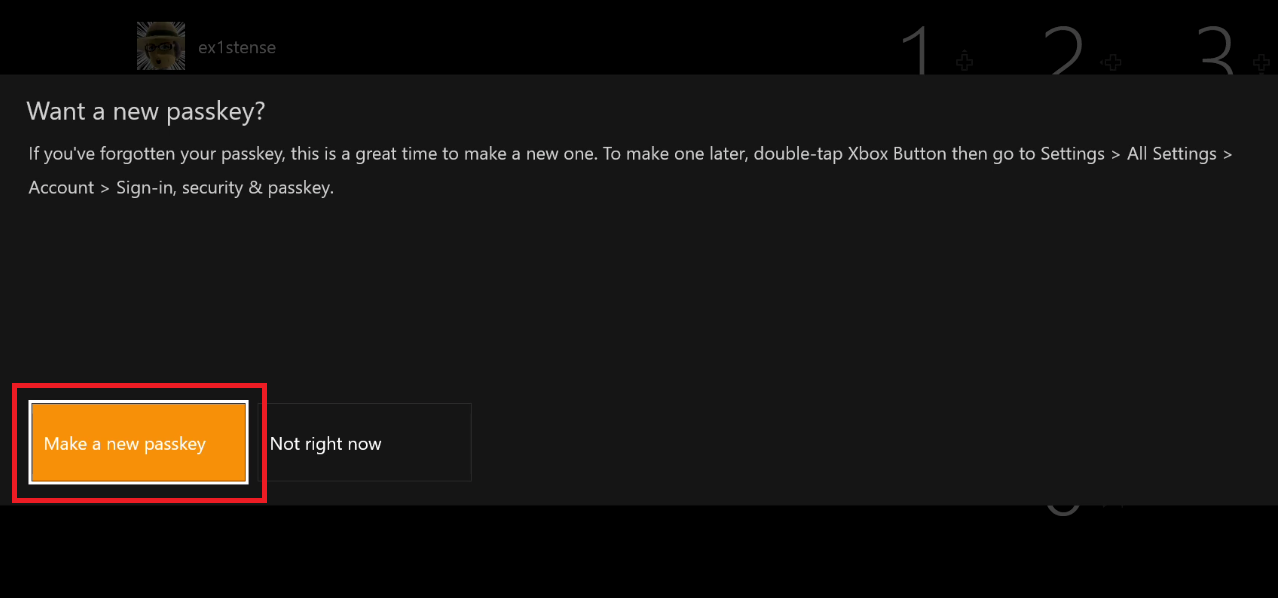 Предложение создать новый паскод после восстановления доступа