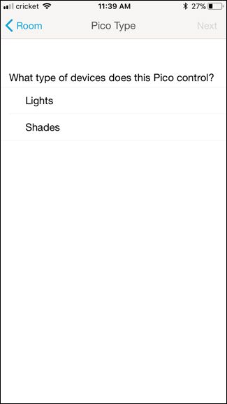 Выбор типа управляемого устройства для Pico в приложении
