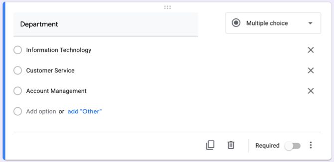 Выбор отдела с переходом в секцию на основе ответа