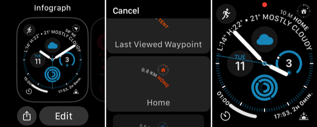 Редактирование осложнений на часах