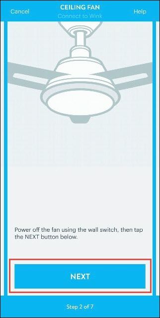 Выключатель света/вентилятора перед началом сопряжения