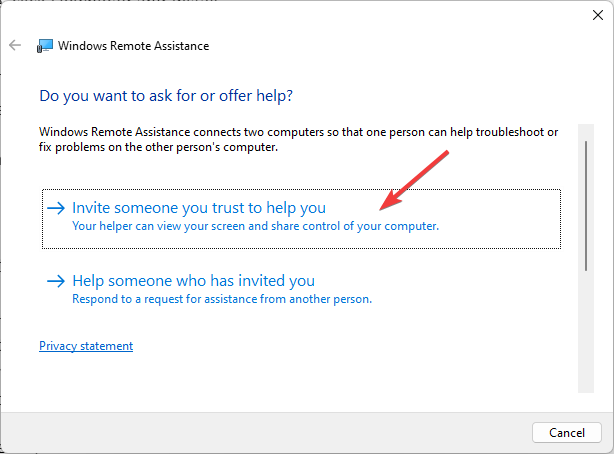 Окно с выбором 