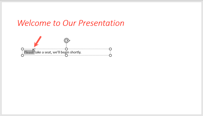 Выделенный текст с курсором и пиктограммой кисти