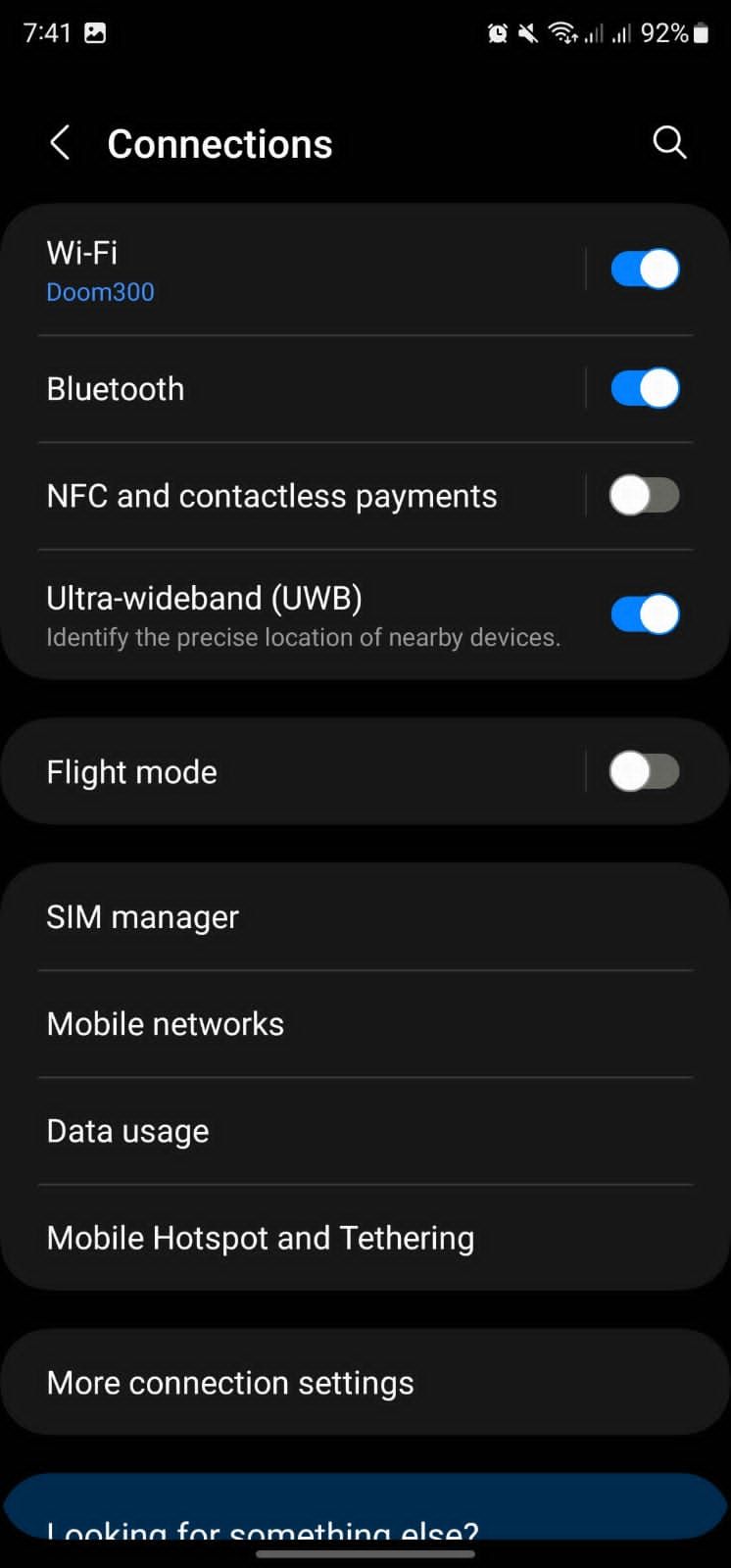 Открыты настройки подключений на Android‑телефоне