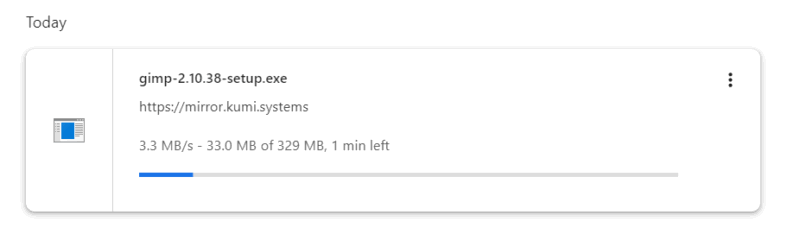 Снимок экрана: параллельная загрузка включена (график скорости)