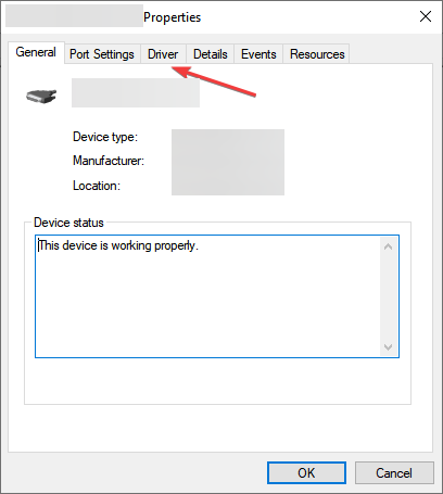 Вкладка Драйвер в свойствах устройства
