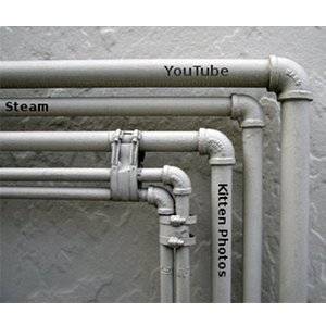 Ноутбук на столе с графиком использования трафика и сетевой статистикой