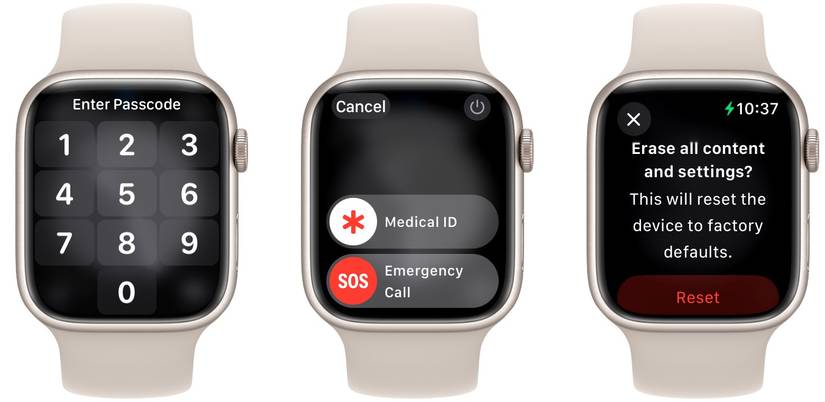 Процесс сброса Apple Watch и удаление пароля.