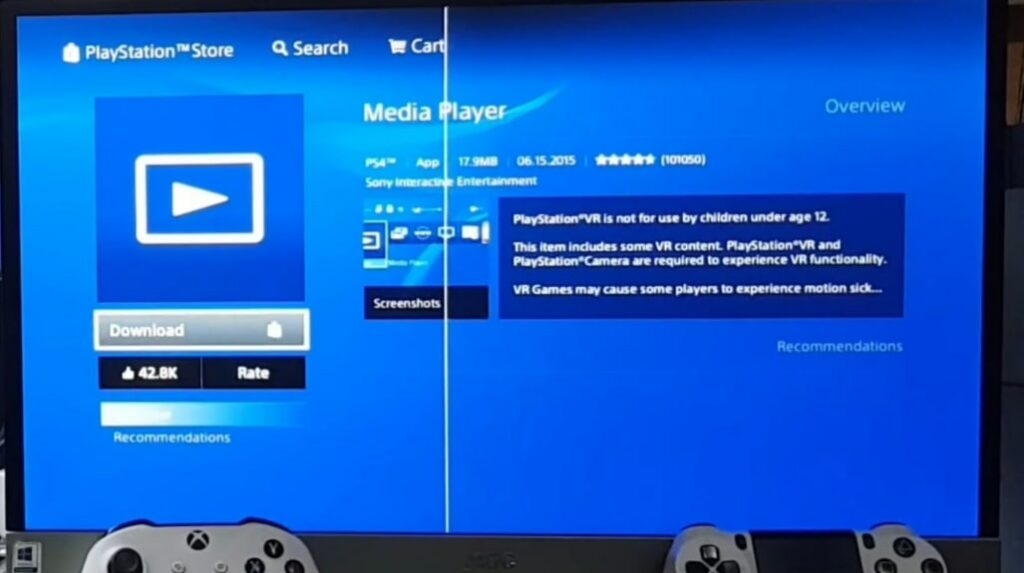 Pulsante Download per l'app Media Player