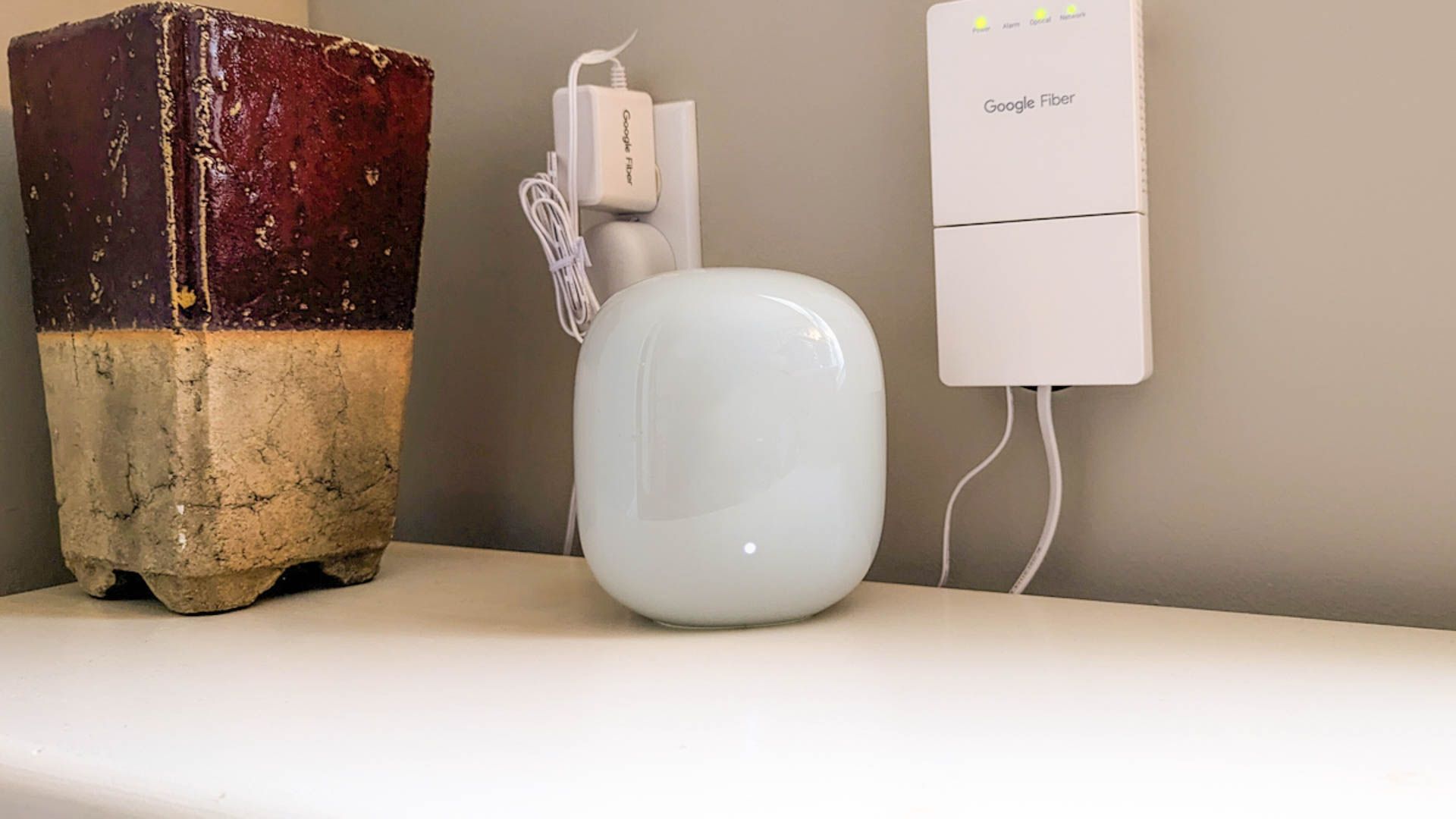 Nest Wifi Pro router connected to a modem