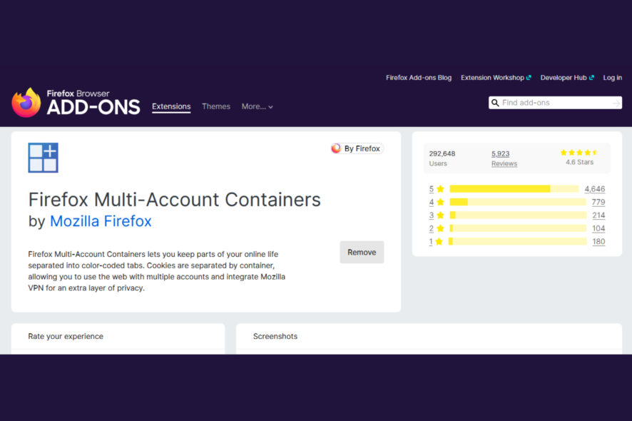 Firefox Multi‑Account Containers — защита и управление