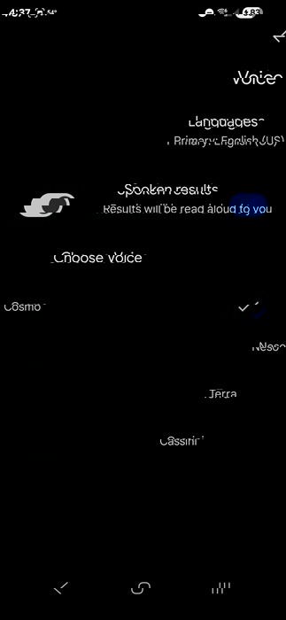 Список голосов Google в приложении Google.