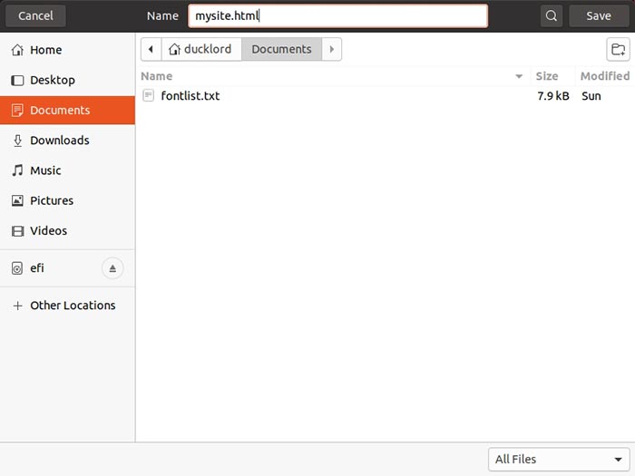 Сохранение файла как HTML