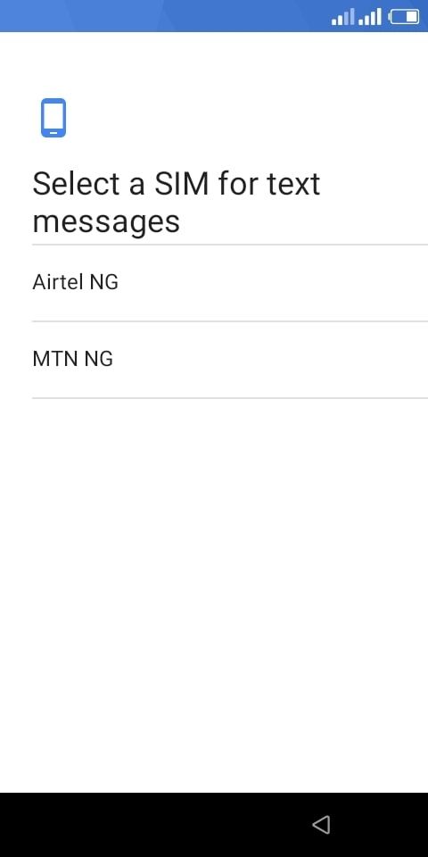 Selecting a sim for text message