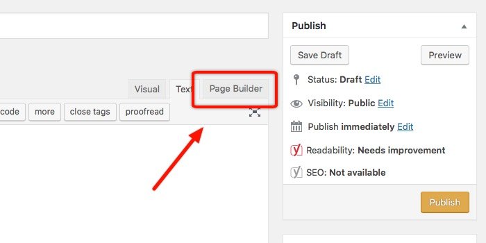 Landing Page -mte- Page builder tab