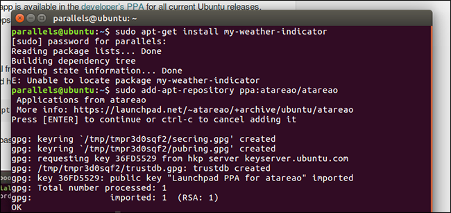 Индикатор погоды для Ubuntu — два варианта