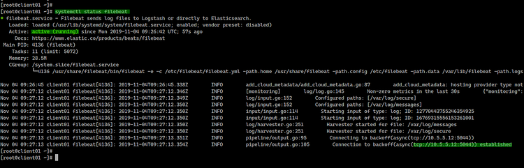 Resultado en CentOS cliente