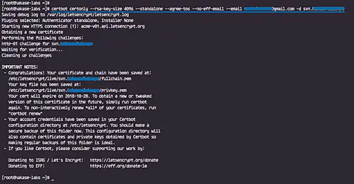 Использование certbot для получения сертификата