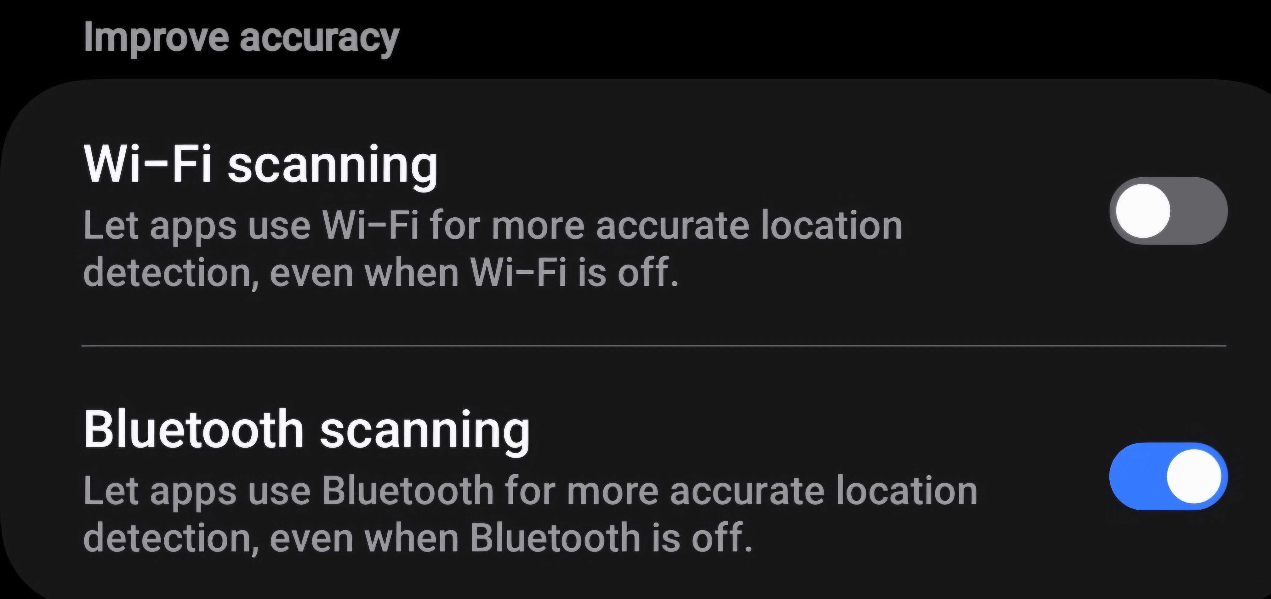 Отключение сканирования Wi‑Fi в настройках Android