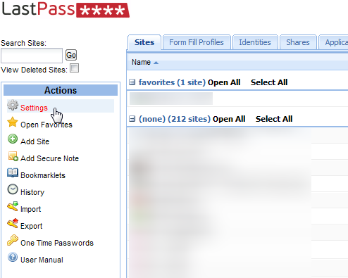 Настройки LastPass