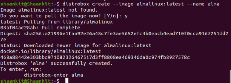 Создание контейнера AlmaLinux через Docker