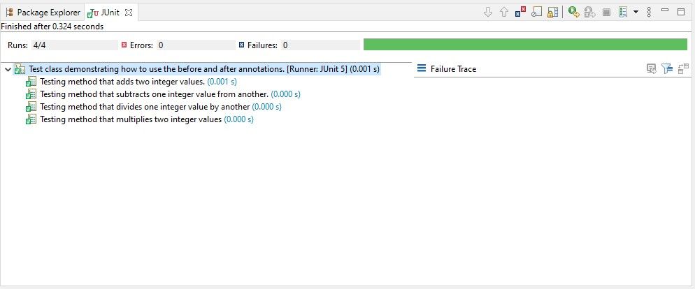 Отчёт выполнения аннотации @BeforeAll в JUnit