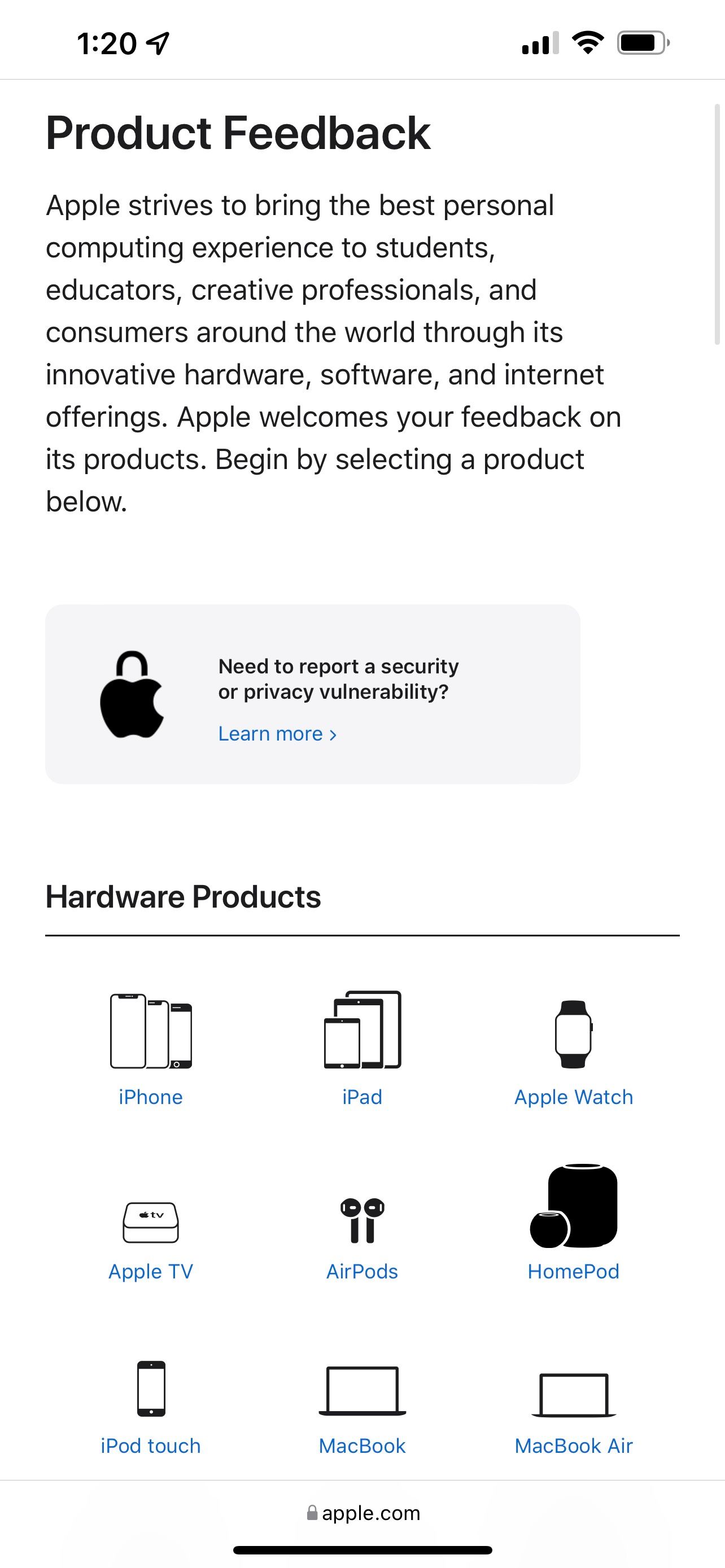 категории аппаратных продуктов для обратной связи