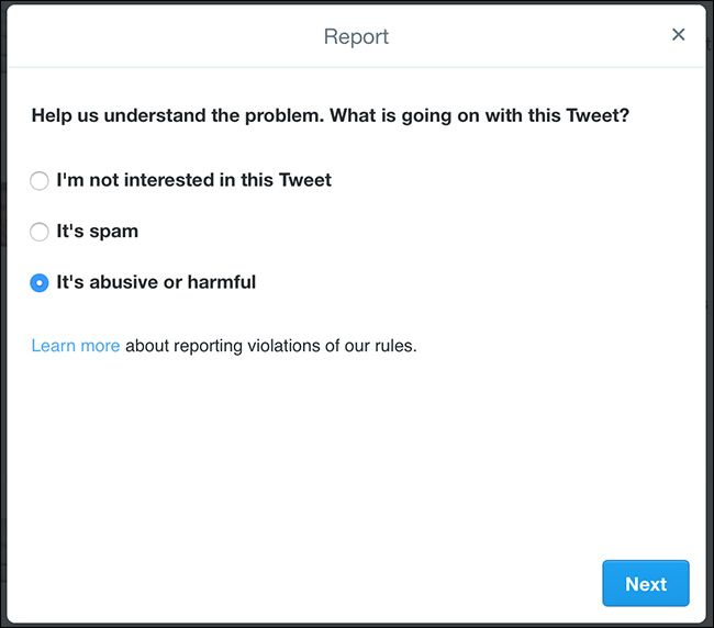 Выбор причины жалобы