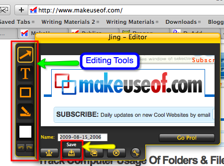 Jing: редактирование изображения — стрелки, текст, рамки и цвета