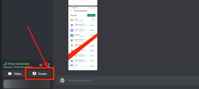 Кнопка экрана в Discord