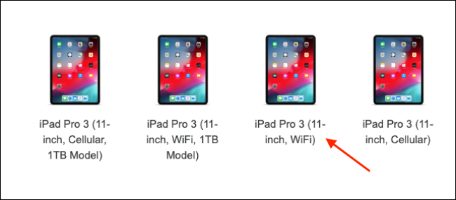 Выберите модель iPhone или iPad